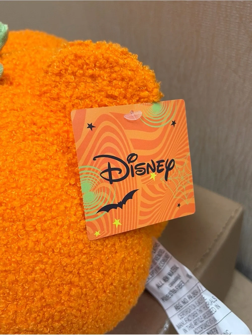 Disney Winnie the Pooh Pumpkin Plush Accent Pillow with Green Stem NWT